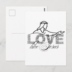 Cartão Postal Amar Como Jesus Tipografia Cristã de Design