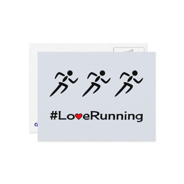 Cartão Postal Amar corrida pictograma azul claro (Frente/Verso In Situ)