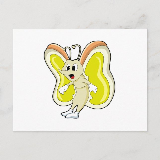 Cartão Postal Amarelo-borboleta (Frente)