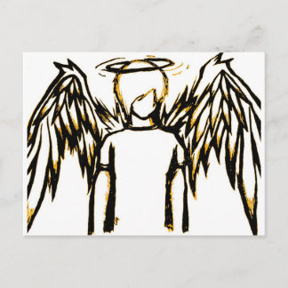 Cartão Postal Amarelo caído do anjo