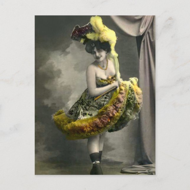 Cartão Postal Amarelo Cancan (Frente)