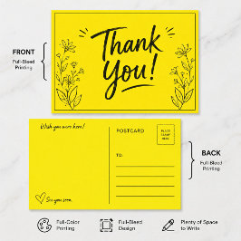 Cartão postal amarelo com borda preta | Minimalist