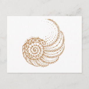 Cartão Postal amarelo espiral