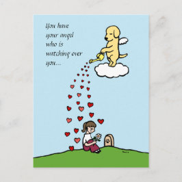 Cartão Postal Amarelo Labrador Angel com amor