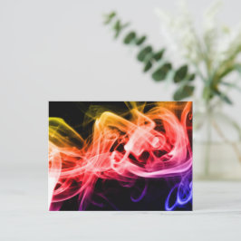 Cartão Postal Amarelo Laranja Roxo Vibrante Fumaça Abstrata