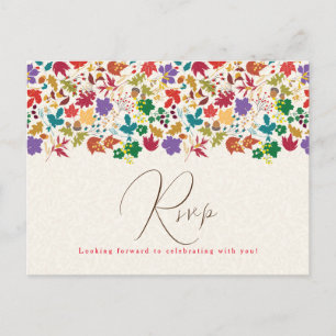 Cartão Postal Amarelo Mostarda Primavera Flor de Prado Roxo Casa