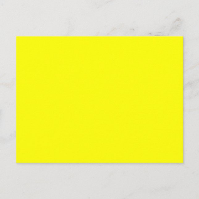 Cartão Postal Amarelo Neon Fluorescente Brilhante (Frente)