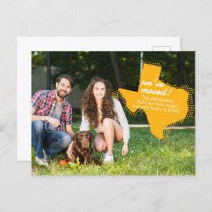 Cartão Postal Amarelo que movemos - Texas pontilhado movendo-se