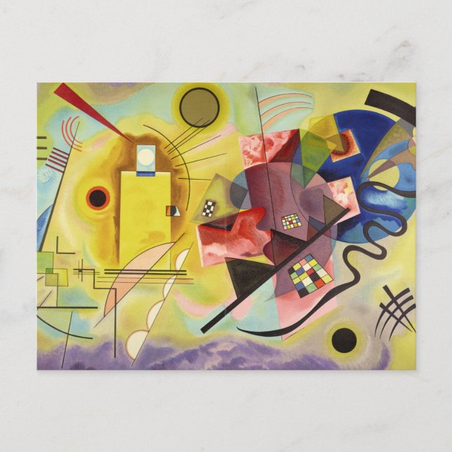Cartão Postal Amarelo-Vermelho-Azul por Wassily Kandinsky (Frente)