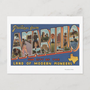 Cartão Postal Amarillo, Texas - Cenas de Letras Grandes