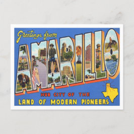 Cartão Postal Amarillo, Texas Vintage Big Letters
