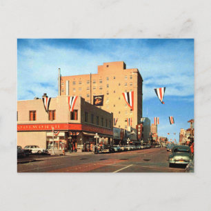 Cartão Postal Amarillo TX Polk Street View, 1956 Vintage