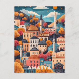 Cartão Postal Amasya no outono Viagem