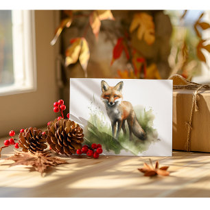 Cartão Postal Amber Gaze: Raposa-sombra, personalizada