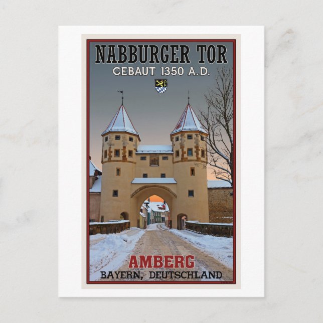Cartão Postal Amberg - Nabburger Tor (Frente)