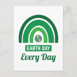 Cartão Postal Ambientalismo Verde Arco-Íris Dia da Terra Todos o