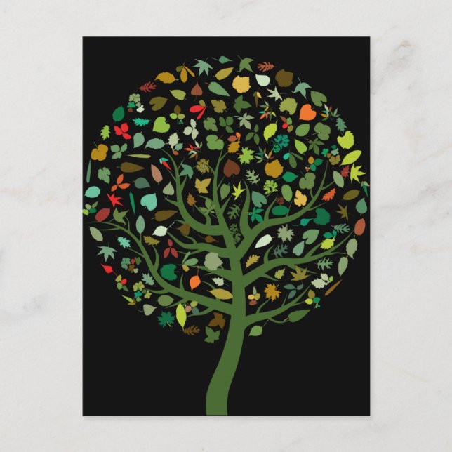 Cartão Postal Ambiente de árvore fofinho (Frente)