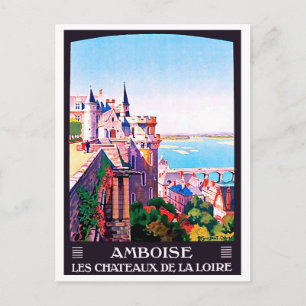 Cartão Postal Amboise, castelo medieval, França