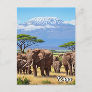Cartão Postal Amboseli National Park Kenya Elephants