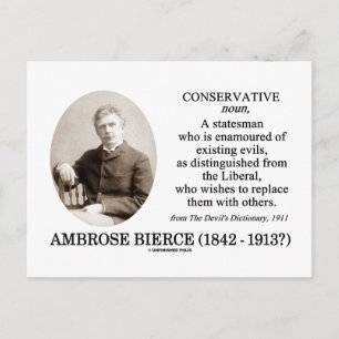Cartão Postal Ambrose Bierce Conservador O Dicionário do Diabo