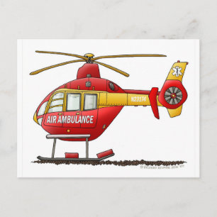 Cartão Postal Ambulância do helicóptero médico de resgate EMS