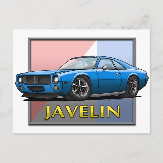 Cartão Postal AMC_Javelin_Blue (Frente)