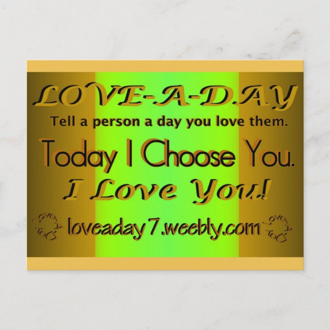 Cartão Postal Ame amarelo Cartão-Verde/escuro do dia (Frente)