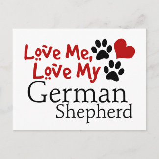Cartão Postal Ame-Me, Ame O Meu German shepherd