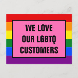 Cartão Postal Ame nossos clientes LGBTQ Gay Sinalizador do Rainb