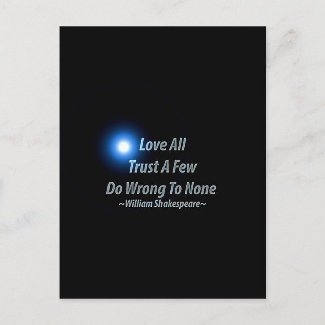 Cartão Postal Ame Todos Confie Em Uns Erros Para Nenhum, Shakesp (Frente)