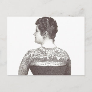 Cartão Postal "Ame Um Ao Outro" Tatuou Mulher Vitoriana
