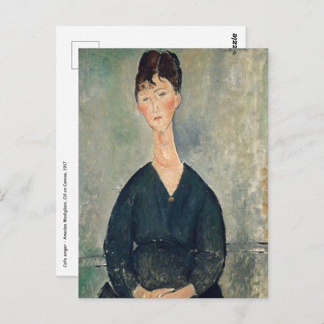 Cartão Postal Amedeo Modigliani - Cantor de café (Frente/Verso)