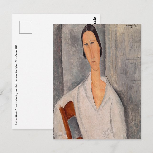Cartão Postal Amedeo Modigliani - Madame Hanka Zborowska Lening (Frente/Verso)