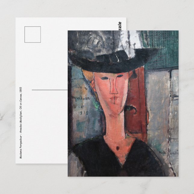 Cartão Postal Amedeo Modigliani - Madame Pompadour (Frente/Verso)