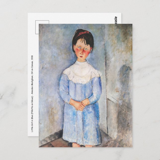 Cartão Postal Amedeo Modigliani - Menina de Azul (Frente/Verso)