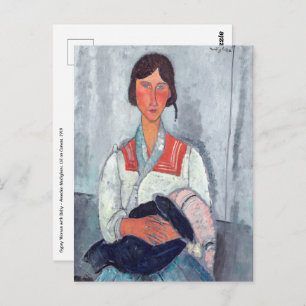 Cartão Postal Amedeo Modigliani - Mulher cigana com bebê