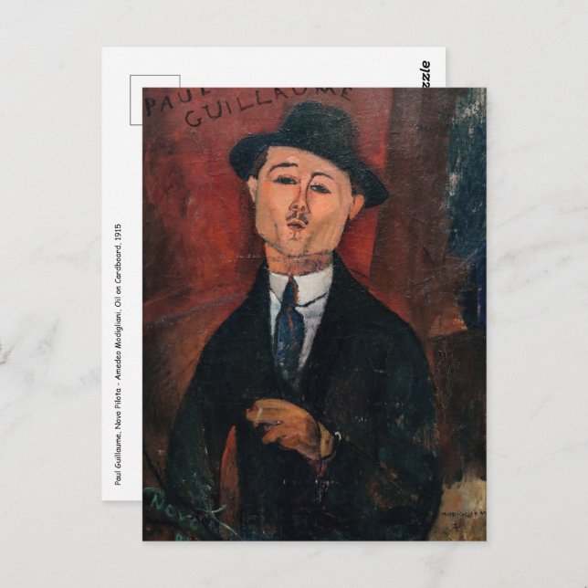 Cartão Postal Amedeo Modigliani - Paul Guillaume, Novo Pilota (Frente/Verso)