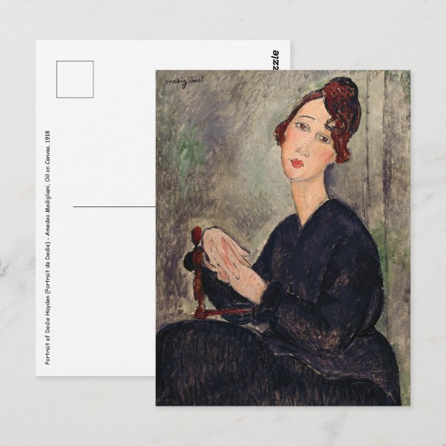 Cartão Postal Amedeo Modigliani - Retrato de Dedie Hayden (Frente/Verso)