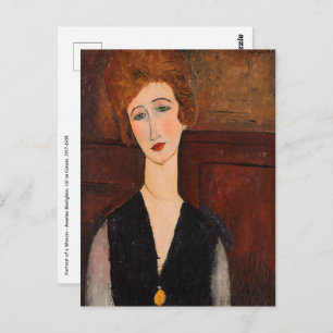 Cartão Postal Amedeo Modigliani - Retrato de uma Mulher
