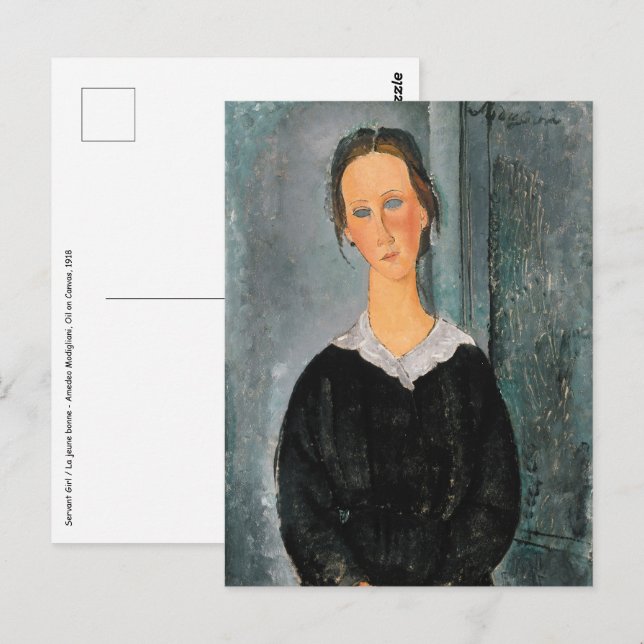 Cartão Postal Amedeo Modigliani - Servant Girl (Frente/Verso)