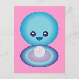 Cartão Postal Amêijoa Feliz Kawaii