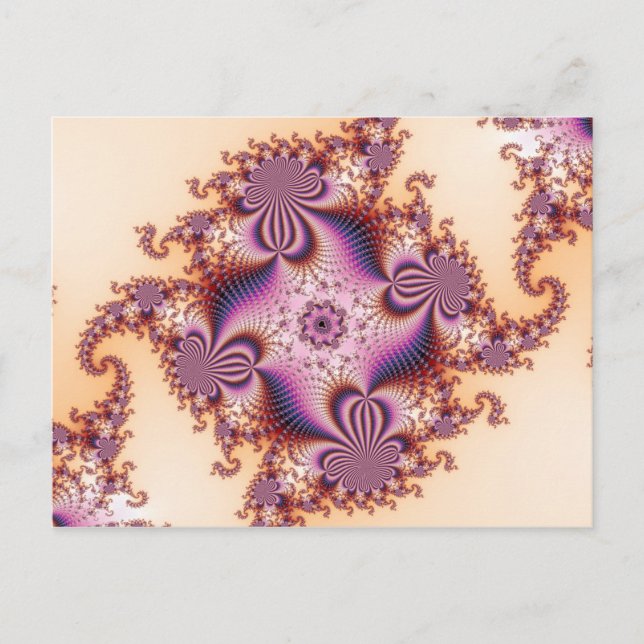 Cartão Postal Ameixas de Açúcar - Cartão-postal Fractal Rosa (Frente)