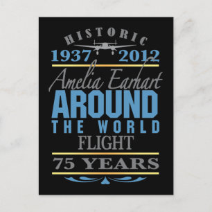 Cartão Postal Amelia Earhart 75 Anos Aniversário
