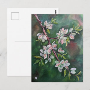 Cartão Postal Amêndoas em um Ramo de Outono Pintura de Alfred Fo