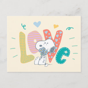 Cartão Postal Amendoins   Amor Flor Snoopy