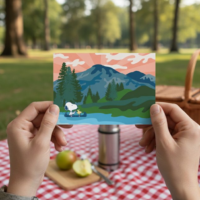 Cartão Postal Amendoins | Canoa de Snoopy e Woodstock (Criador carregado)