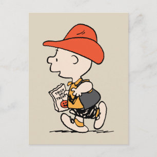Cartão Postal Amendoins Charlie Brown Cowboy Halloween