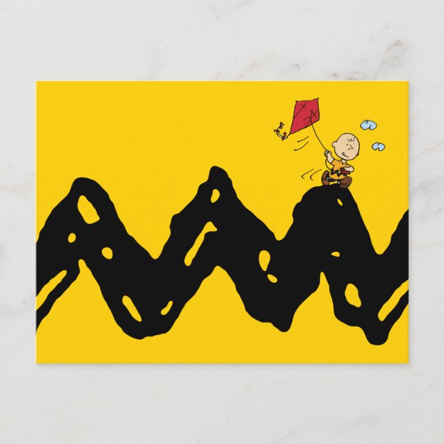 Cartão Postal Amendoins | Charlie Brown Flying Kite (Frente)