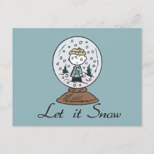 Cartão Postal Amendoins   Charlie Brown Globo de Neve