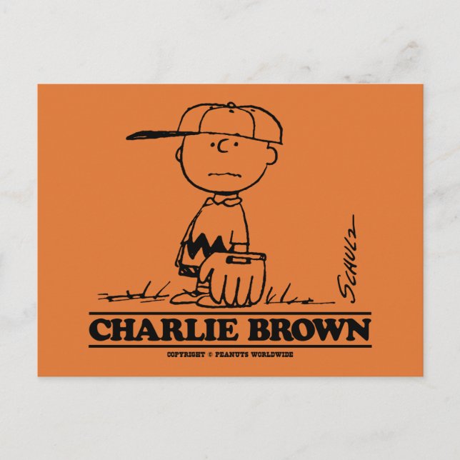Cartão Postal Amendoins | Charlie Brown Jogando Bola (Frente)